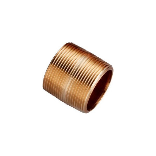 1/2 In. X 1-1/8 In. Lead Free Seamless Red Brass Pipe Nipple - 140 PSI - Sch. 40 - Domestic